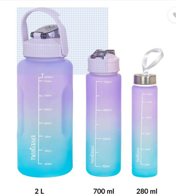 SuperStore 2000 ml Plastic Bottle(Pack of 3, Multicolor)