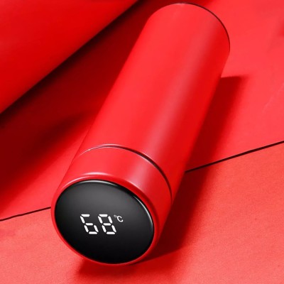 IEETEL RED Hot Demanded Digital Vacuum Stainless Steel Water LED Temperature Bottle 500 ml Flask(Pack of 1, Red, Steel)
