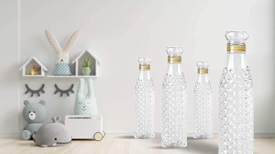 D Classic Decor Diamond Shape Water Bottle Set of 3 1000 ml Water Bottles(Set of 3, White)