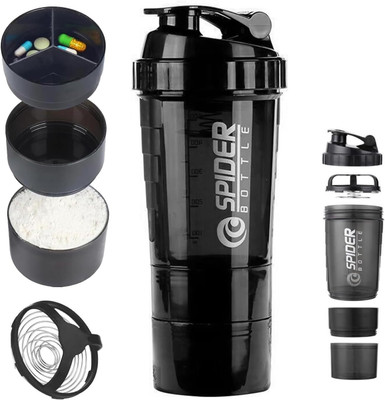 Fitnesstricks 500 ml Plastic Shaker(Pack of 1, Multicolor)
