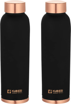 KUBER INDUSTRIES 950 ml Copper Bottle(Pack of 2, Black)