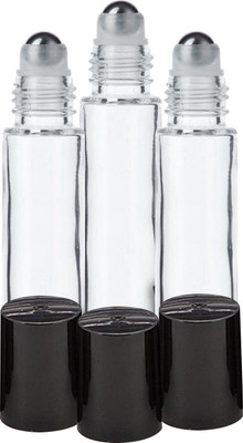 ceeyu 10 ml Glass Bottle(Pack of 3, Clear, Black)