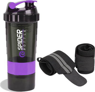 TRUE INDIAN 500 ml Plastic Shaker(Pack of 2, Purple, Grey)