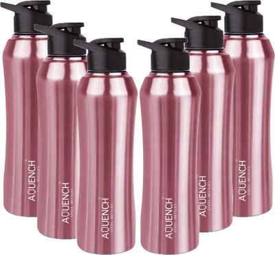 AQUENCH 1000 ml Steel Sipper(Pack of 6, Pink)