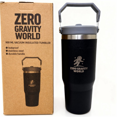 Zero Gravity World 900 ml Steel Bottle(Pack of 1, Black)