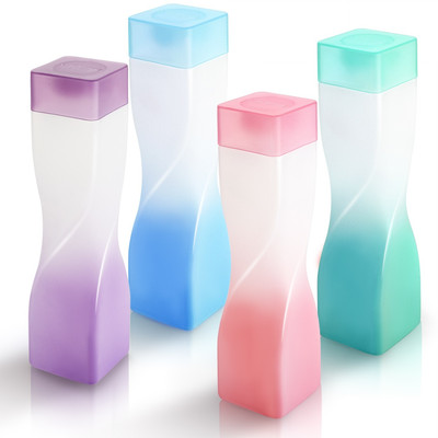 RK EMPIRE Premium Quality Unbreakable Latest Design Twisted Square Shape Water Bottle 1000 ml Bottle(Pack of 4, Multicolor, Plastic)