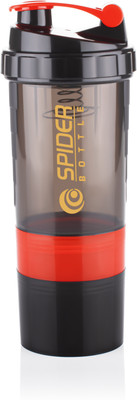 OMORTEX 500 ml Plastic Shaker(Pack of 1, Black)