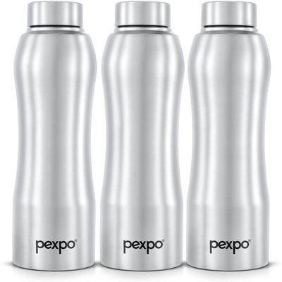 pexpo 1000 ml Steel Bottle(Pack of 3, Silver)