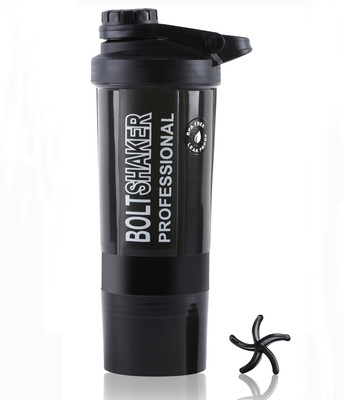 ZYRO 600 ml Plastic Shaker(Pack of 1, Black)