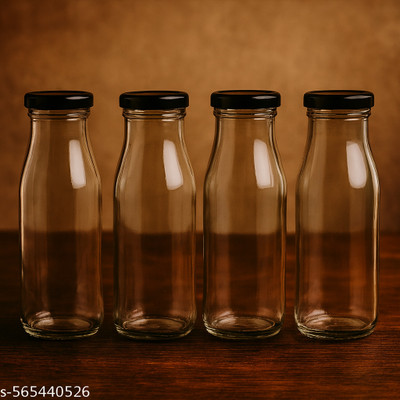 MM ENTERPRISE 1000 ml Glass Bottle(Pack of 4, Clear)