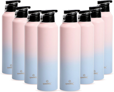 SPEEDEX 1000 ml Steel Sipper(Pack of 8, Pink, Blue)