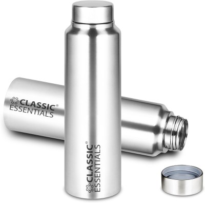 Classic Essentials Stainless Steel Spring Water 1000 ml Bottle(Pack of 2, Silver, Steel)