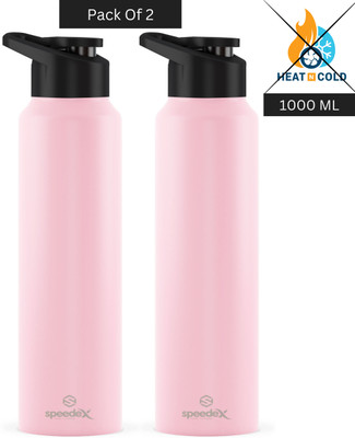 SPEEDEX 1000 ml Steel Sipper(Pack of 2, Pink)