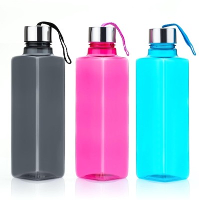 SORAISTIC Pet Water Bottle, Set of 3, Assorted BPA Free Leak Proof Unbreakable 1000 ml Bottle(Pack of 3, Black, Pink, Blue, Plastic)