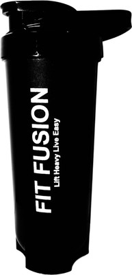 FitFusion 700 ml Plastic Shaker(Pack of 1, Black)