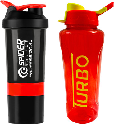 TRUE INDIAN 600 ml Plastic Shaker(Pack of 2, Red)