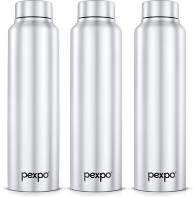 pexpo 950 ml Steel Bottle(Pack of 3, Silver)