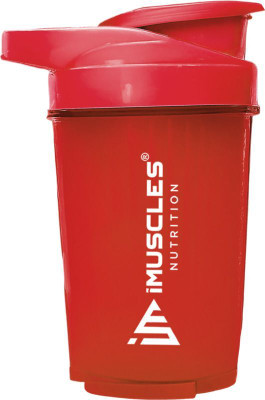 iMUSCLES NUTRITION 500 ml Plastic Shaker(Pack of 1, Red)