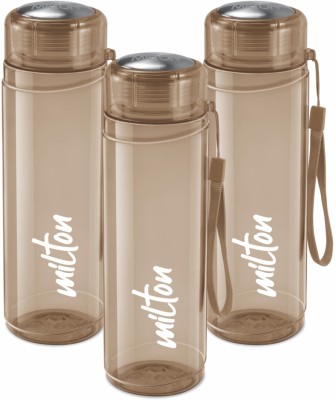 MILTON Hector 1000 Pet Water Bottle Set of 3, 1000 ml Each, Brown | Gift Set 1000 ml Bottle(Pack of 3, Brown, Plastic)