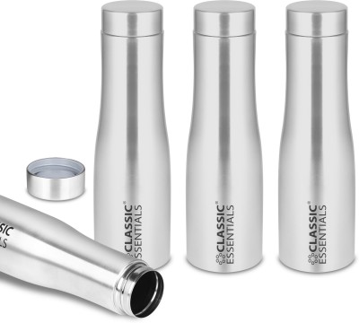 Classic Essentials Steel Inox Bolt Water Bottle 1000ml(Pack of 4) 1000 ml Bottle(Pack of 4, Silver, Steel)