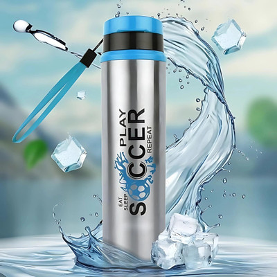 AVN 900 ml Steel Bottle(Pack of 1, Silver, Light Blue)