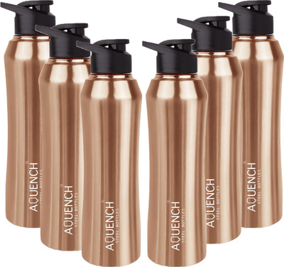 AQUENCH 1000 ml Steel Sipper(Pack of 6, Copper)