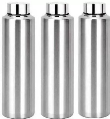 Flipkart SmartBuy 1000ml Fridge Water Bottle Stainless Steel For School, Office, Sports & Gym 1000 ml Bottle(Pack of 3, Silver, Steel)