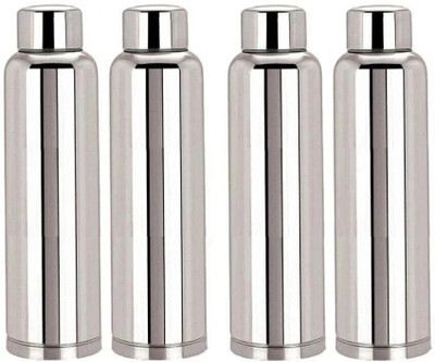 Steelo classic 1000 ml Steel Bottle(Pack of 4, Silver)
