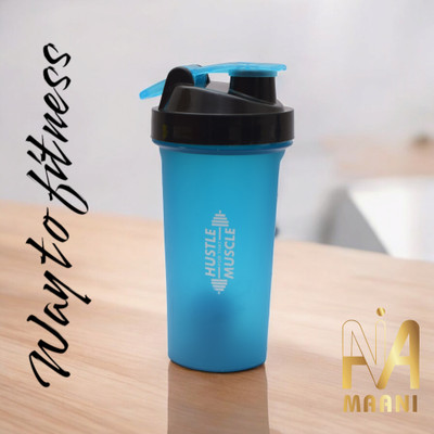 maani Shaker Bottle with Whisk 700 ml Shaker(Pack of 1, Blue, Plastic)
