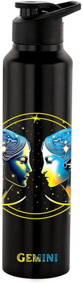 NIRLON 1000 ml Steel Bottle(Pack of 1, Black)