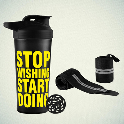 TRUE INDIAN 700 ml Plastic Shaker(Pack of 2, Yellow)