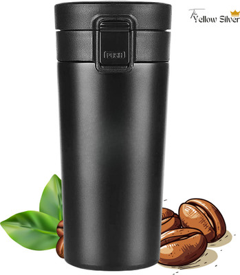 theyellowsilver 380 ml Stainless Steel Flask(Pack of 1, Black)