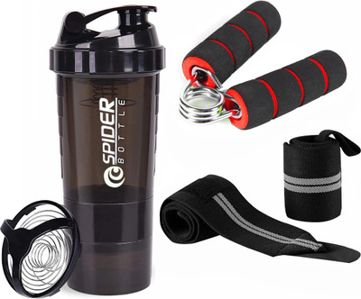 COOL INDIANS 500 ml Tritan Shaker(Pack of 3, Black, Red)