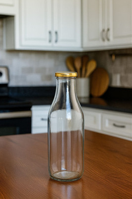ZOJED 1000 ml Glass Bottle(Pack of 2, Clear)