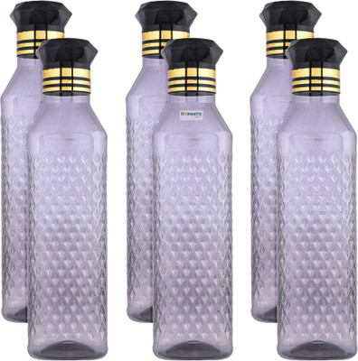 HOMESTIC by Kuber Industries 1000 ml Plastic Bottle(Pack of 6, Black)