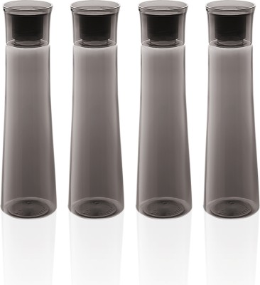 SCL Steelo Selina Water Bottles, Leak Proof, PET Food Grade Heavy Duty Material 1000 ml Bottle(Pack of 4, Grey, Plastic)