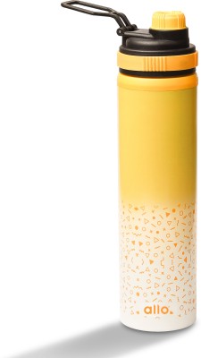 Allo Stainless Steel Sipper Water Bottle for adults, kids 1 Litre for School, Sports 1000 ml Bottle(Pack of 1, Yellow, Steel)