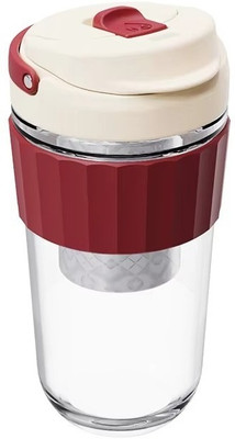 Stacpro 530 ml Glass, Silicone Bottle(Pack of 1, Maroon)
