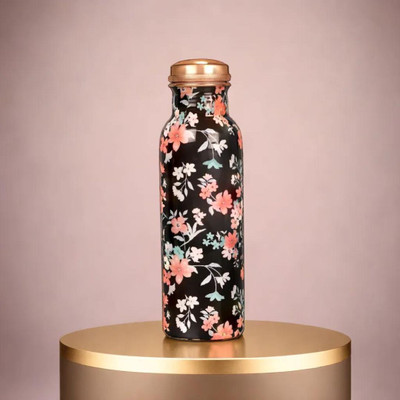 Kings 3D Printed Black Bottle 1000 ml Bottle(Pack of 1, Black, Copper)