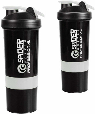 TRUE INDIAN 500 ml Plastic Shaker(Pack of 2, White, Black)