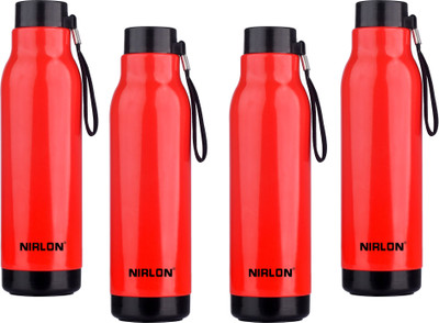 NIRLON 480 ml Steel Bottle(Pack of 4, Red)