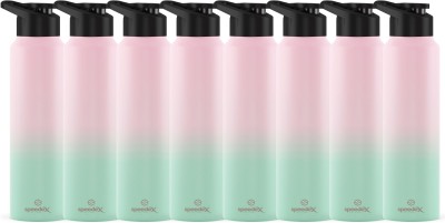 SPEEDEX Stainless steel 1 litre water bottle 1 ltr for school kids girls men boys 1000 ml Bottle(Pack of 8, Green, Steel)