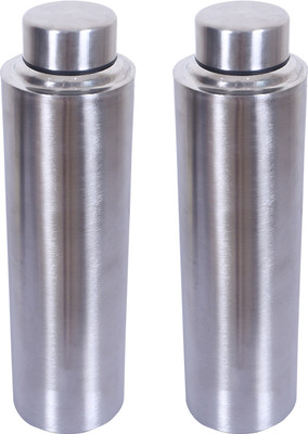 KUBER INDUSTRIES 1000 ml Steel Bottle(Pack of 2, Silver)