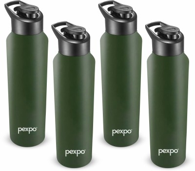 pexpo 1000 ml Sports and Hiking Stainless Steel Water Bottle, Chromo-Xtreme 1000 ml Bottle(Pack of 4, Green, Steel)