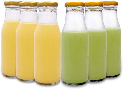 HANUMAN TRADINGS CO 265 ml Glass Bottle(Pack of 6, Clear)