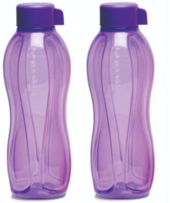 TUPPERWARE Aquasafe 1L plastic round bottle set of 2 1000 ml Bottle(Pack of 2, Purple, Plastic)