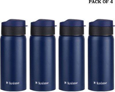 Kreme BUNNY BLU 400ML PK4 400 ml Bottle(Pack of 4, Blue, Steel)