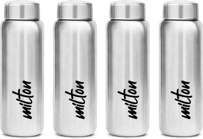 MILTON Aqua 750 Stainless Steel Water Bottle 750 ml Bottle(Pack of 4, Silver, Steel)