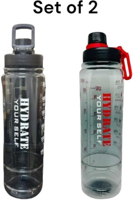 Manish Enterprises Set of 2 motivational water bottle. 1000 ml Bottle(Pack of 2, Blue, Red, Plastic)