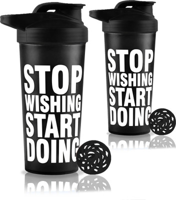 TRUE INDIAN 700 ml Plastic Shaker(Pack of 2, Black)